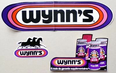 Wynn\'s - Lubrifiant Voiture - Lot de 3 Autocollants Vintage