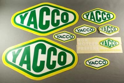 Yacco - Huile Automobile - Lot de 8 Autocollants Vintage