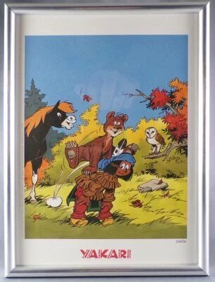 Yakari - Exlibris Tir� � Part Job Derib Encadr� - Le Lombard Dargaud Plan�te Bd 2009