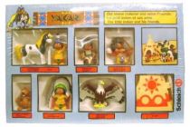 Yakari - Schleich 1984 - The little indian and his friends (set of 7 pvc figures & accessory)