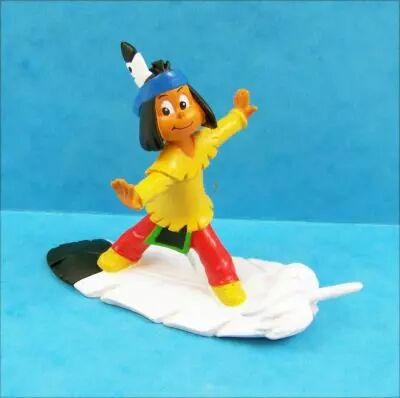 Yakari (S�rie TV 2005) - Figurine R�sine - Yakari sur une plume g�ante 01