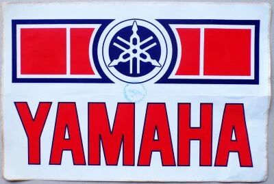 Yamaha - Moto - Grand Autocollant Vintage avec Tampon Concession Mifa Casablanca Maroc