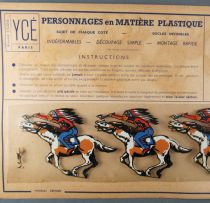Ycé Paris - Mint Plate of 4 Rhodoid Figures to Cut - Mounted Indians