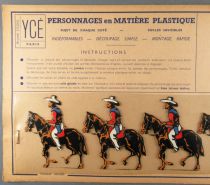 Ycé Paris - Mint Plate of 5 Rhodoid Figures to Cut - Mounted Cow-Boys