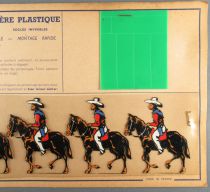 Ycé Paris - Mint Plate of 5 Rhodoid Figures to Cut - Mounted Cow-Boys