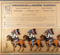 Ycé Paris - Mint Plate of 5 Rhodoid Figures to Cut - Mounted Indians