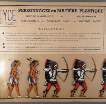 Ycé Paris - Mint Plate of 7 Rhodoid Figures to Cut - Footed Indians 1