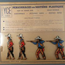 Ycé Paris -¨Planche 7 Figurines Rhodoïd à Découper - Piétons Cow-Boys 2