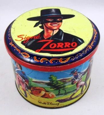 Zorro - Boite � Bonbons en M�tal Brochet - Walt Disney France 1966