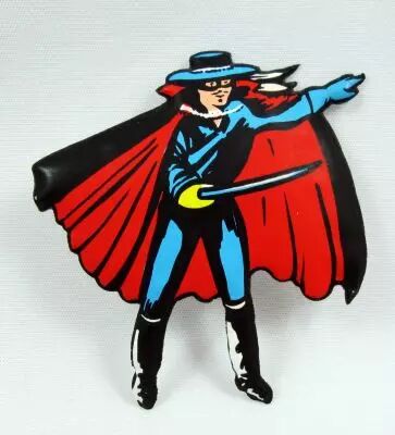 Zorro - Figurine Plate Souple Chocolat Cantaloup Vintage Puffi Sticker