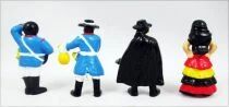 Zorro - Set de 4 figurines type Kinder : Sergent Garcia, Commandant Monasterio, Elena, Zorro