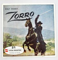 Zorro - View-Master (GAF) - Pochette de 3 disques (21 images stéréo) et Livret